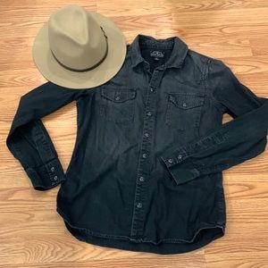 Black denim shirt